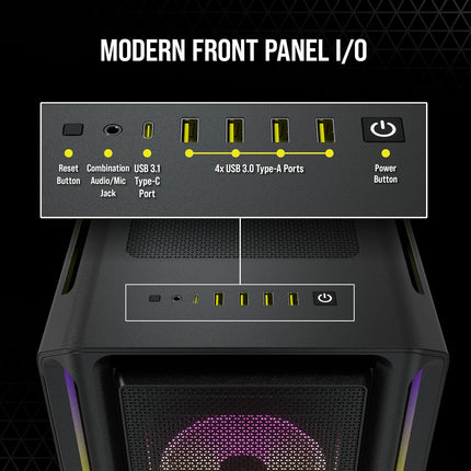Case Gaming Corsair iCUE 5000T ATX | RGB Tempered Glass | Mid Tower | Smart Black