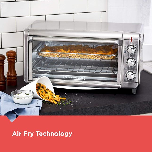 Horno con Freidora de Aire Black+Decker Crisp 'N Bake, TO3265XSS‑LA