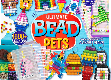 Ultimate Bead Pets - Kit de Manualidades para Niños - Crea 26 Llaveros con Cuentas y Plantillas Divertidas