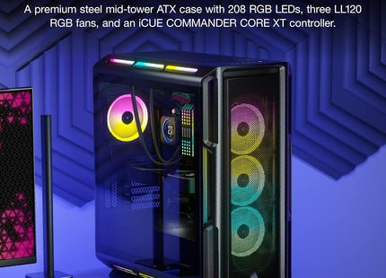 Case Gaming Corsair iCUE 5000T ATX | RGB Tempered Glass | Mid Tower | Smart Black