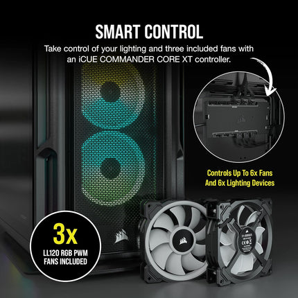 Case Gaming Corsair iCUE 5000T ATX | RGB Tempered Glass | Mid Tower | Smart Black