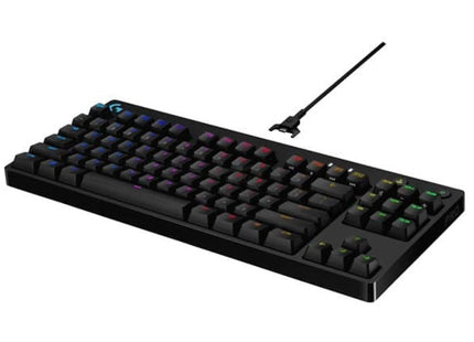 Vista lateral perfil bajo teclado Logitech G PRO TKL gaming