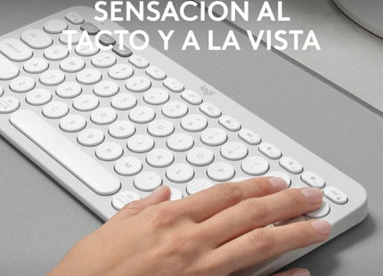 Teclado Logitech K380S vista superior con botones de conexión Bluetooth multidispositivo