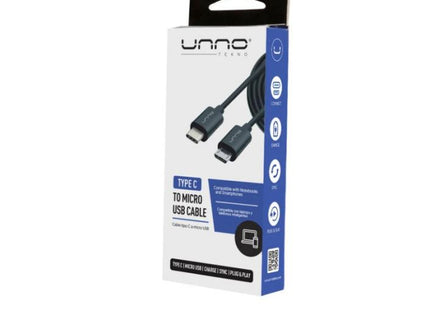 CABLE UNNO TEKNO TYPE-C A MICRO USB 1.5M/5FT CB4058BK