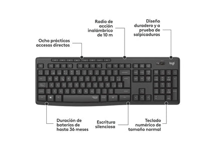 <h2>Teclado y Mouse Logitech MK295 Silent Inalámbrico Español | 920-009792</h2>