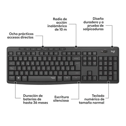 Teclado y Mouse Logitech MK295 Silent | Inalámbrico | Español