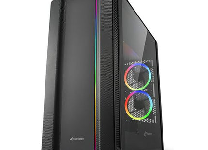 Case Sharkoon Gaming REV220 | ATX | Panel Lateral de Vidrio Templado | 3 Ventiladores RGB | Negro