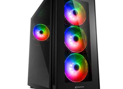 Case Sharkoon Gaming TG5 Pro RGB | Media Torre | Panel de Vidrio Templado | 3 Ventiladores RGB | Negro