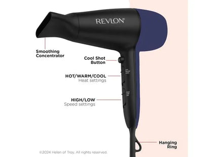 Secadora Perfect Match 1875W Revlon Black/Blue | Para un secado rápido con menos frizz y más estilo