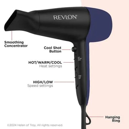 Secadora Perfect Match 1875W Revlon Black/Blue | Para un secado rápido con menos frizz y más estilo