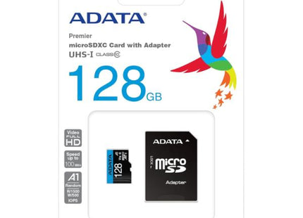 Memoria Micro SD ADATA AUSDX128GUI3V30SA2-RA1 | 128GB | UHS-I U3 | V30 | 4K Ultra HD