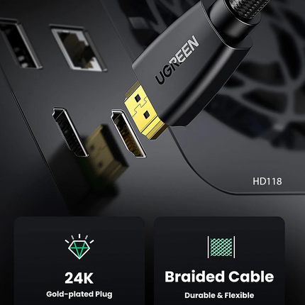 Cable UGREEN HD118 | HDMI 4K a HDMI 4K | 2 Metros | Negro