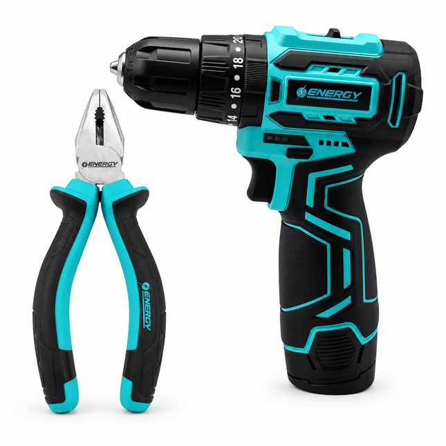 Energy Combo Taladro Percutor 12V y Pinza, DDIB10/12 C1 + WP07