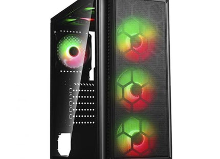 CASE GAMING  T01 USB & AUDIO USB 3.0+USB 1.0+HD AUDIO + SIDE TEMEPERED  GLASS + 3PCS RGB FAN (FRONT+HUB+ REMOTE CONTROL