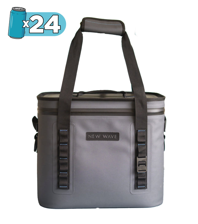 Hielera New Wave Soft Pack Cooler 14 litros vista frontal con zipper hermético