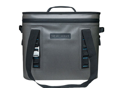 Detalle del zipper a prueba de fugas de hielera New Wave 20L