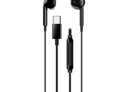 Audífono Genius HS-M365 con conexión USB-C vista frontal completa