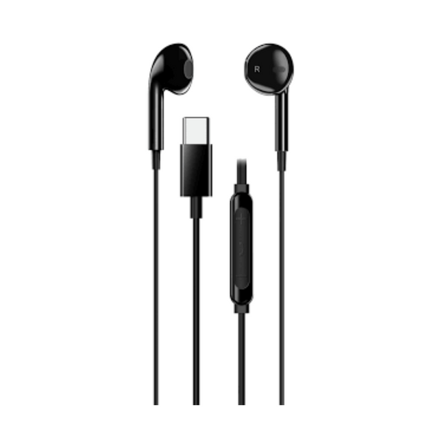 Audífono Genius HS-M365 con conexión USB-C vista frontal completa