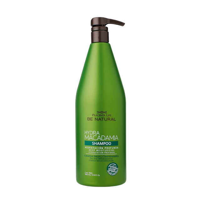Shampoo Hidratante Macadamia Placent Life | 1000ml | Hidratación profunda para cabello seco y opaco