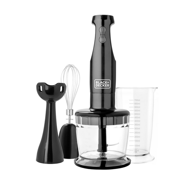 Batidora de Inmersión Black+Decker HB2800B | 3 en 1 | 600W | Velocidad Variable | Accesorios Incluidos