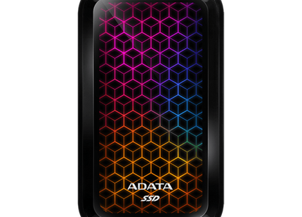 Disco Duro Externo Sólido ADATA SE770G | 1TB | USB 3.2 Gen2 | RGB | Lectura 1000 MB/s | Escritura 800 MB/s | ASE770G-1TU32G2-CBK