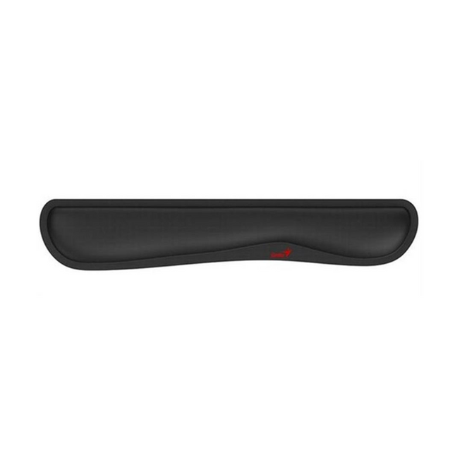 Reposamuñeca Genius G-WP 100 negro vista frontal con superficie ergonómica antideslizante