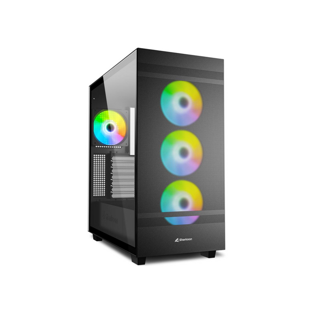 Case Sharkoon Rebel C50 RGB | ATX | Mid Tower | 4 Ventiladores RGB | Vidrio Templado | Negro