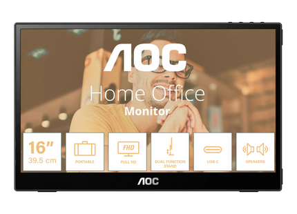 Monitor Portátil AOC 15.6", 16T20