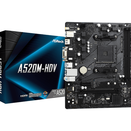 Tarjeta Madre ASRock A520M-HDV | Micro ATX | Socket AM4 | DDR4 | Chipset AMD A520