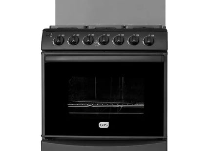 GRS 30GM3B Estufa a Gas de 30" con 6 Quemadores, Horno Total Heat y Comal Negro