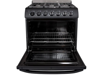 GRS 30GM3B Estufa a Gas de 30" con 6 Quemadores, Horno Total Heat y Comal Negro