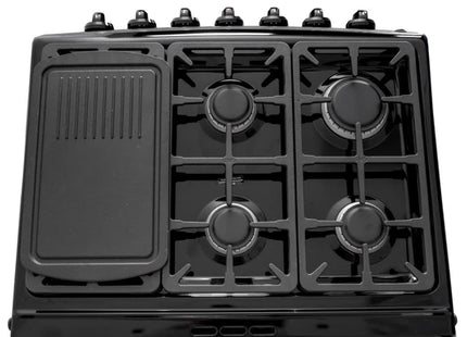 GRS 30GM3B Estufa a Gas de 30" con 6 Quemadores, Horno Total Heat y Comal Negro