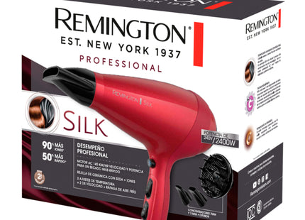 Remington Silk AC9096 Secador Profesional 1875 W con Tecnología de Seda y Cerámica Rojo