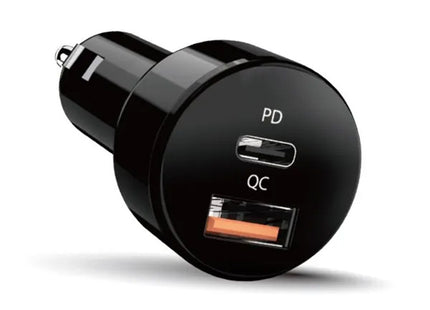 Cargador para Carro Genius PD-36AC-CAR | 36W | USB-C + USB-A | Carga Rápida | Negro