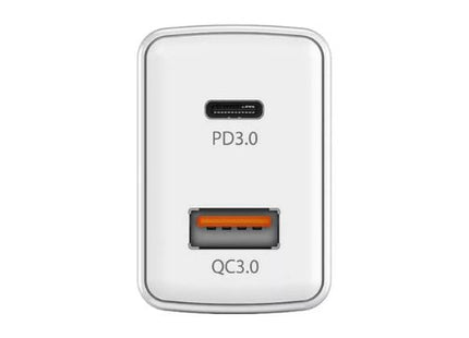 Cargador de Pared Genius RS2 PD-20AC | 20W | USB-C PD3.0 | USB-A QC3.0