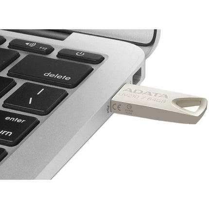 Memoria USB ADATA UV210 | 64GB | USB 2.0 | Diseño Metálico Capless | AUV210-64G-RGD