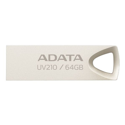 Memoria USB ADATA UV210 | 64GB | USB 2.0 | Diseño Metálico Capless | AUV210-64G-RGD