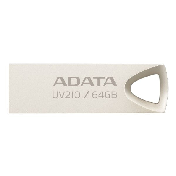 Memoria USB ADATA UV210 | 64GB | USB 2.0 | Diseño Metálico Capless | AUV210-64G-RGD