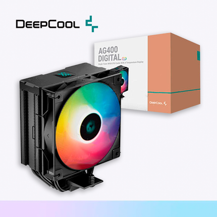 Enfriamiento Aire DeepCool AG400 Digital | 1x120mm | RGB | LGA1851/AM5/AM4 | Intel/AMD Compatible