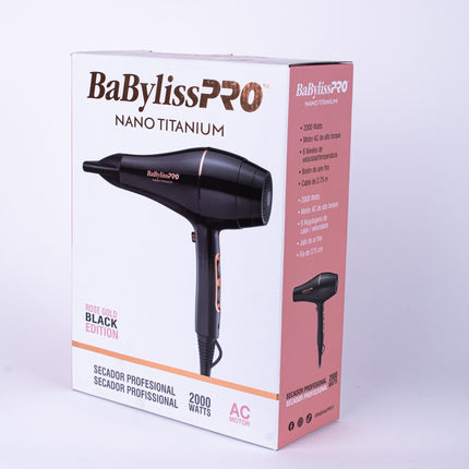 Secadora BaByliss Rose Gold Black Edition | 2000W | Motor AC | Tecnología Iónica | Edición Especial