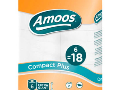 Amoos papel higienico compac pluss 400 hojas dobles paq 6 rollos bulto 7 paq - H624828