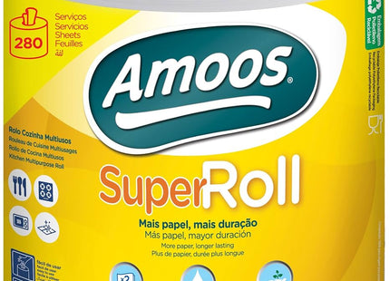 Amoos toalla mayordomo super roll doble hoja 280 h paq 6 und J627003.4