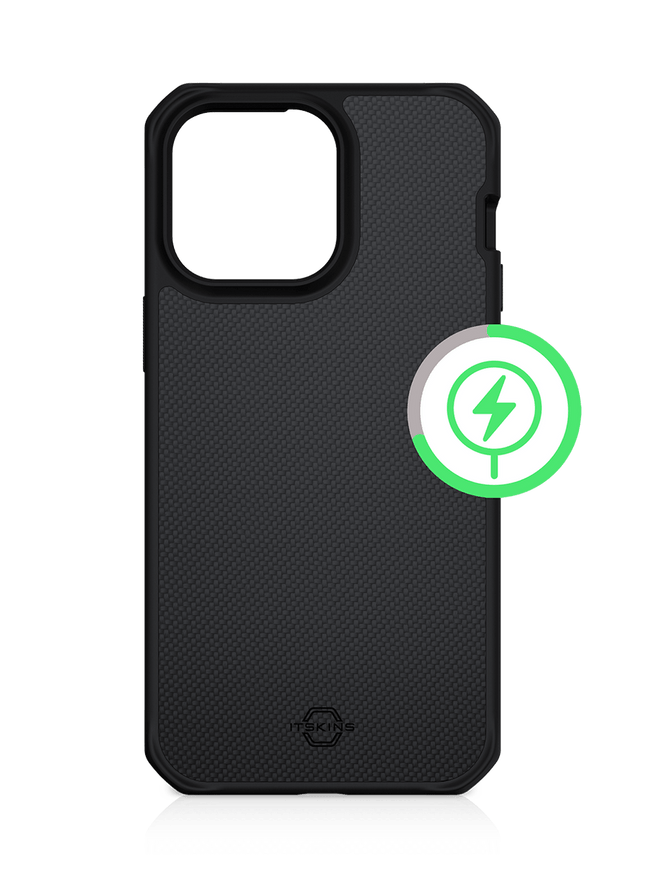 ITSKINS Estuche Hybrid R Nylon iPhone 14 Pro Max, AP4M-HMABA-BLCK