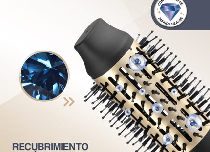 Cepillo de Aire y Multiestilizador Remington Sapphire Luxe AS5805-110F | Azul Marino con Champaña | 1000W | Cerámica con Zafiros | Tecnología Iónica