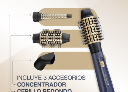 Cepillo de Aire y Multiestilizador Remington Sapphire Luxe AS5805-110F | Azul Marino con Champaña | 1000W | Cerámica con Zafiros | Tecnología Iónica