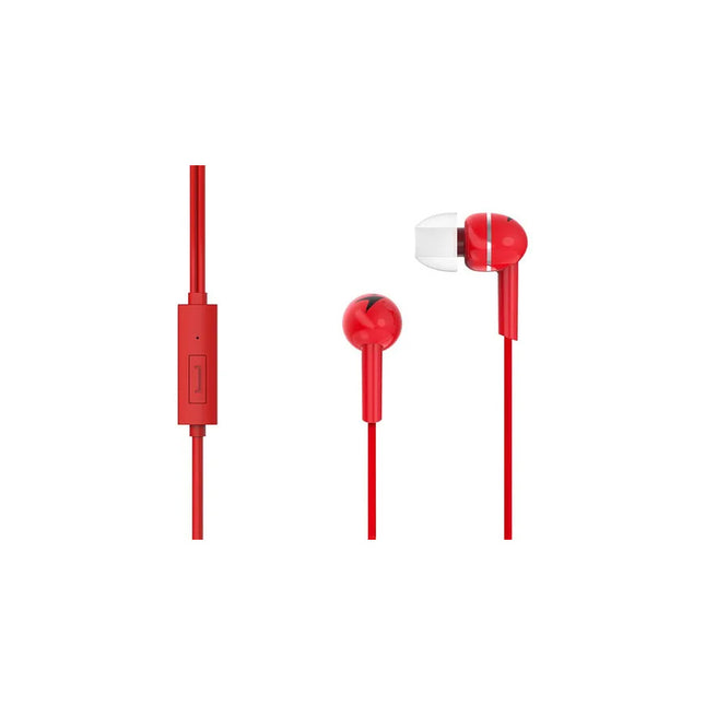 Audífono Genius HS-M320 | Alámbrico 3.5mm | Micrófono integrado | Diseño liviano | Color Rojo
