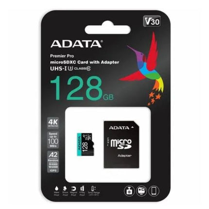 Memoria Micro SD ADATA AUSDX128GUI3V30SA2-RA1 | 128GB | UHS-I U3 | V30 | 4K Ultra HD