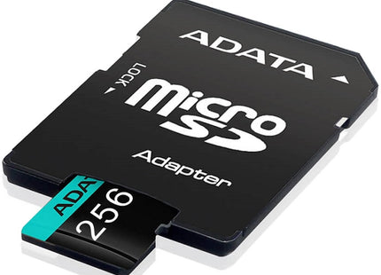 Tarjeta de Memoria ADATA Premier Pro microSDXC | 256GB | Clase 10 UHS-I U3 V30 A2 | Hasta 100/85 MB/s | Con Adaptador SD