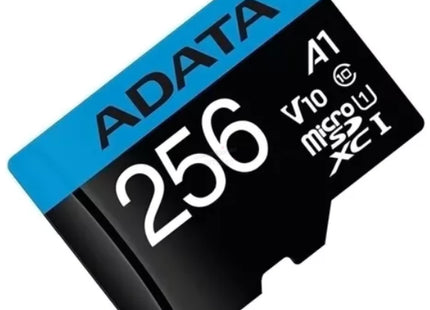 Memoria Micro SD ADATA | 256GB | Clase 10 | UHS-I U1 A1 | 100MB/s lectura | Con adaptador SD