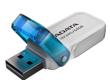 Memoria USB ADATA UV240 | 64GB | USB 2.0 | Celeste | Flip Cap | Compatible con Windows, Mac y Linux